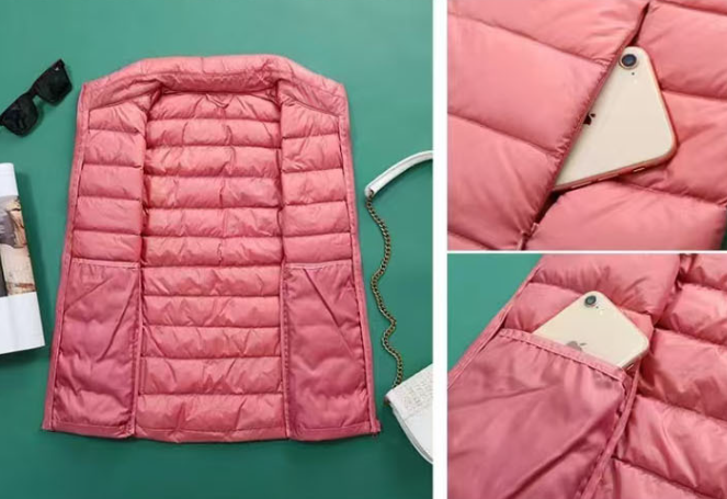 Essential basic puffer vest Slim-fit sleeveless jacket