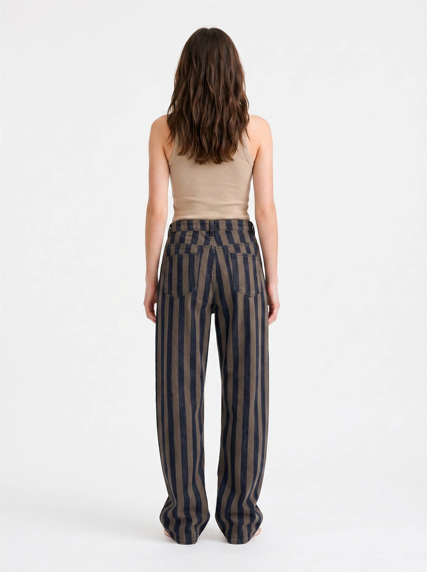 VINTAGE STRIPE WIDE LEG DENIM