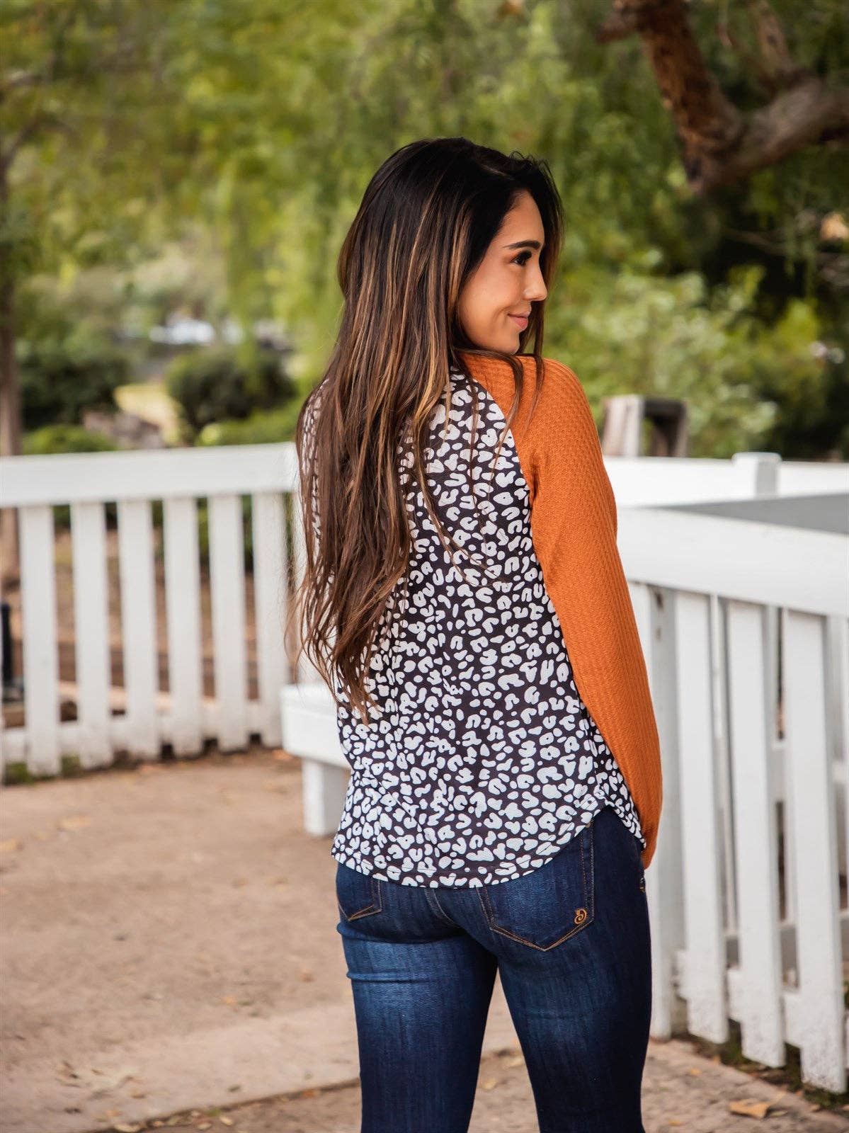 Contrast Sleeve Monica Raglan Top