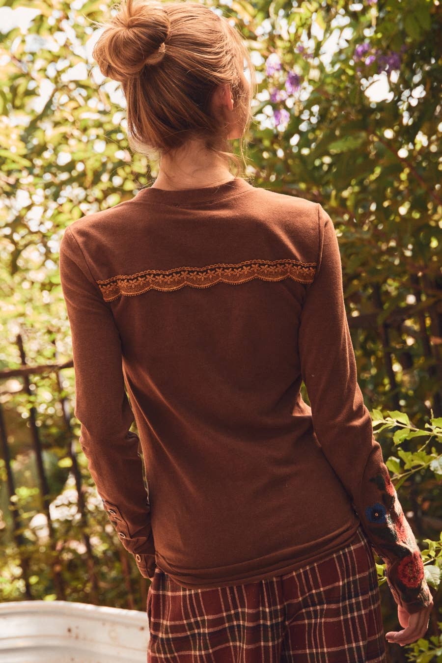 Acid Washed Henley Top
