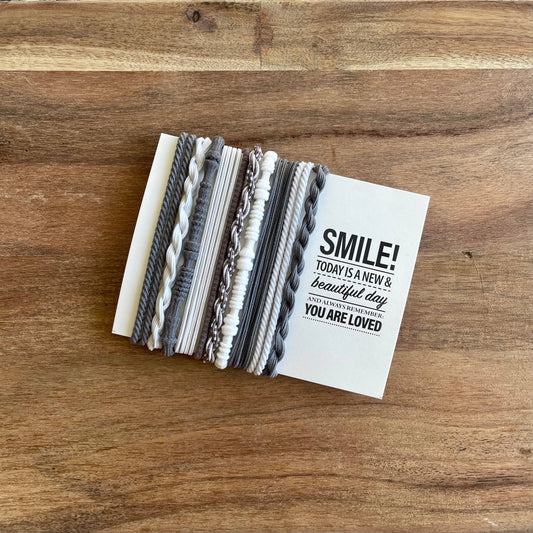 Boho Hair Ties | Gray & White