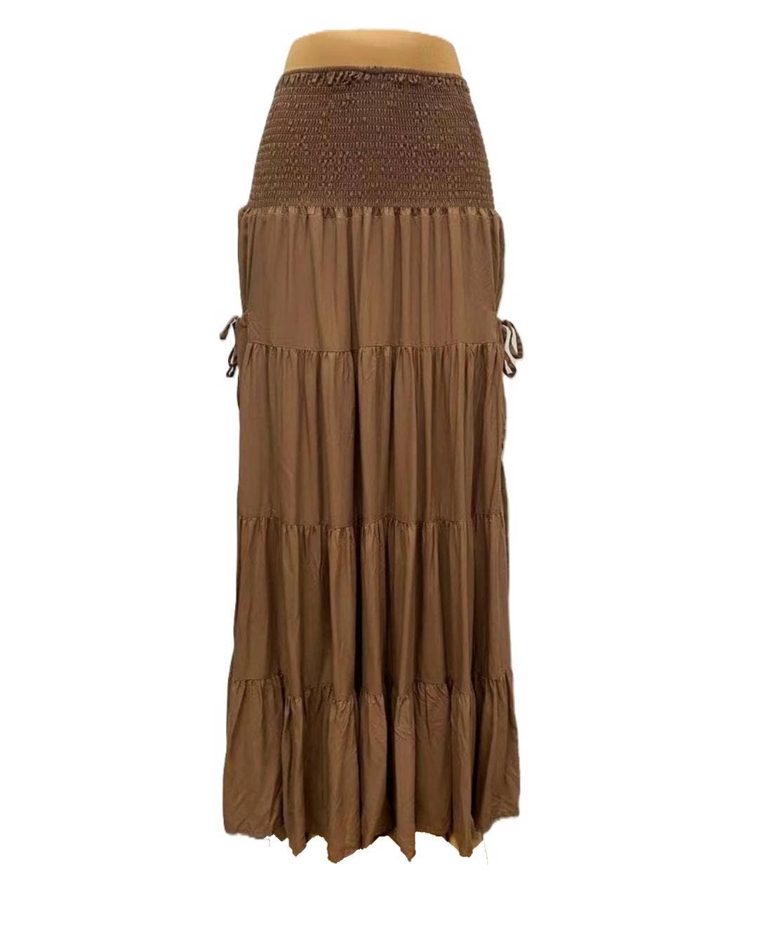 Bohemian Loose Plain Pockets Wrap Skirts