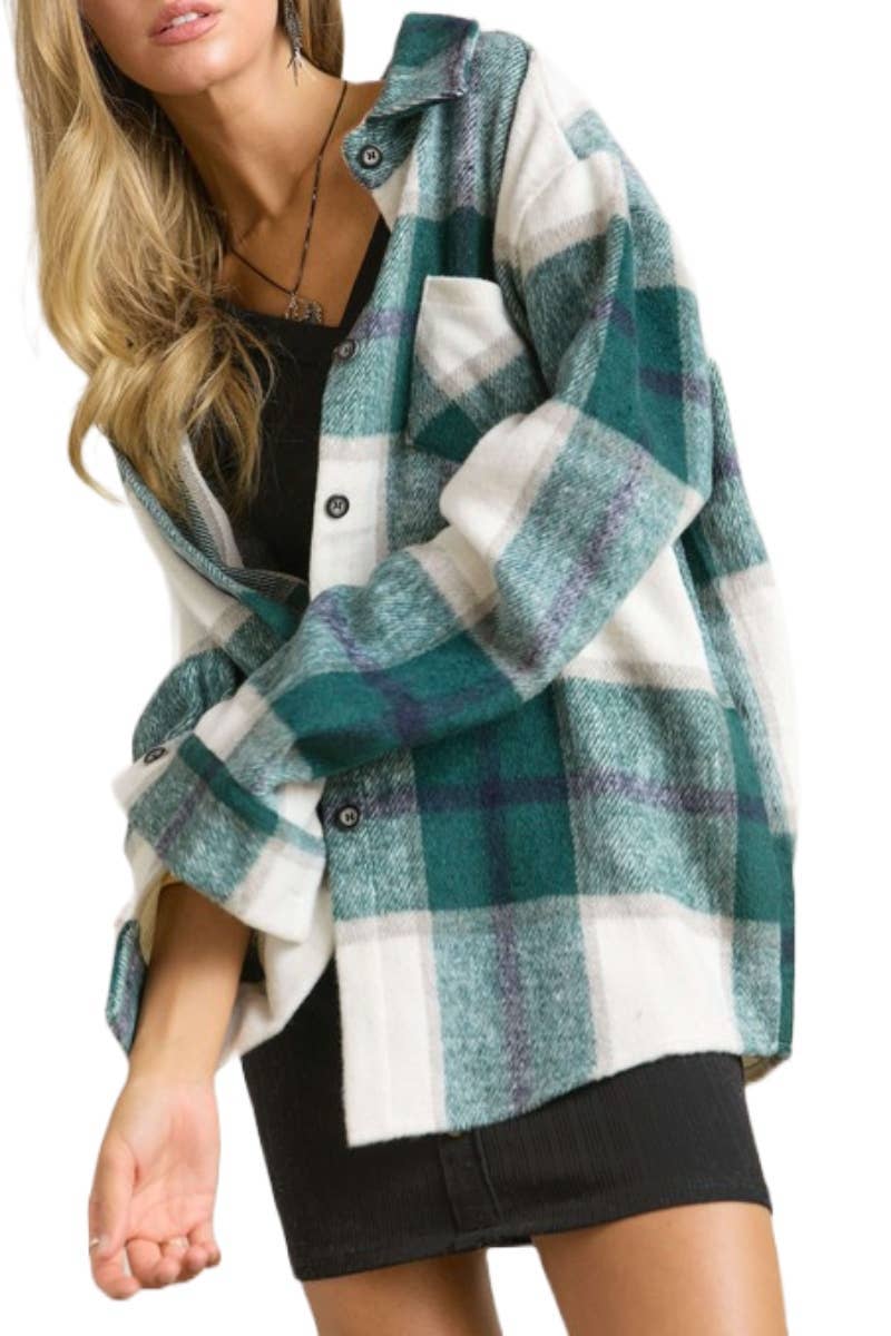 Plaid Flannel Shirt Jacket Shirket