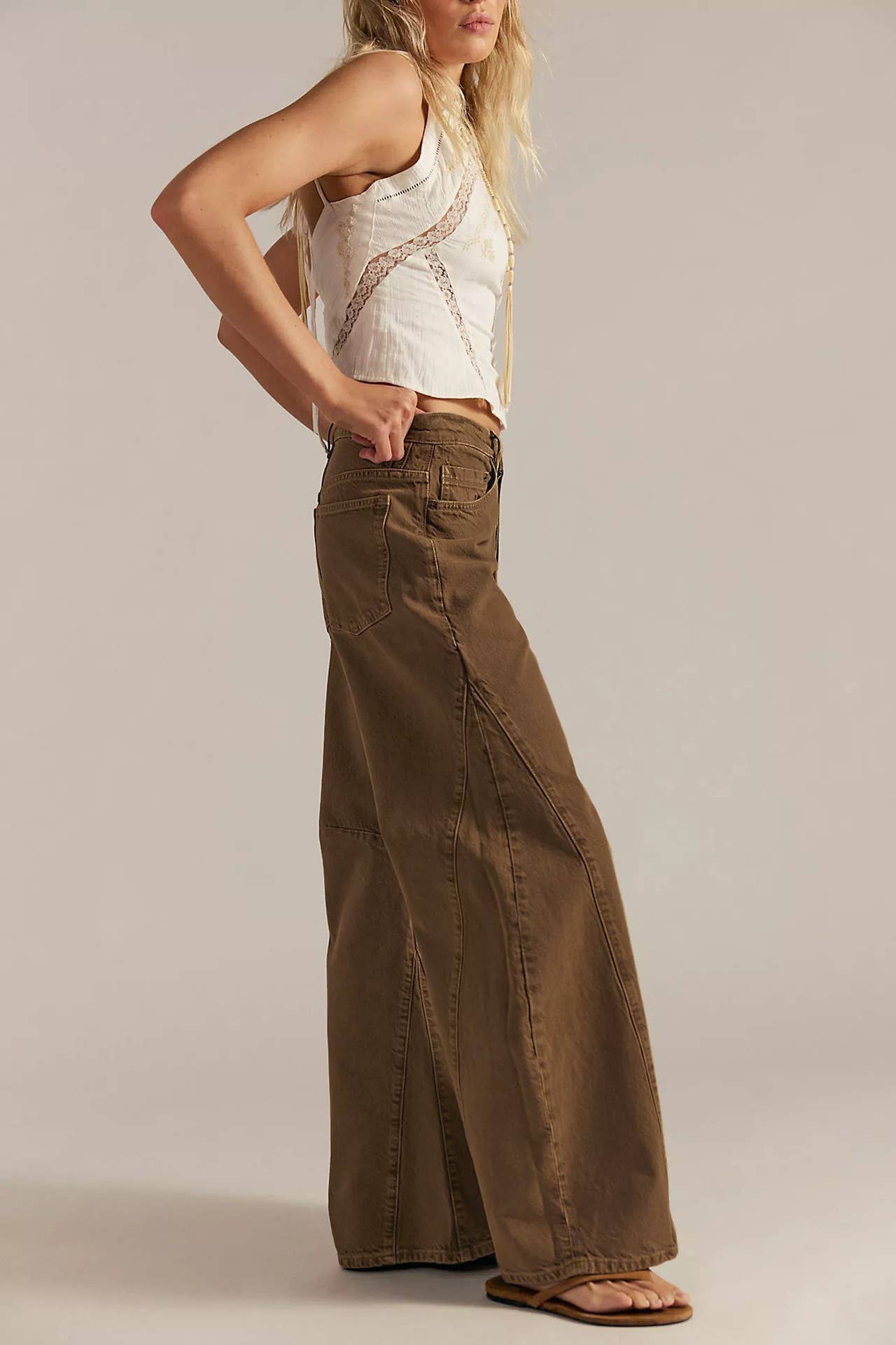 Retro Style Old School Slouchy Flared Puddle Jeans