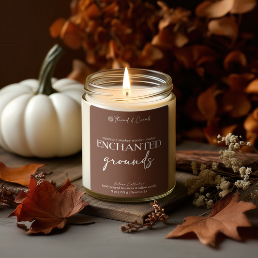 Enchanted Grounds Fall Candle | Beeswax + Tallow | 9 oz