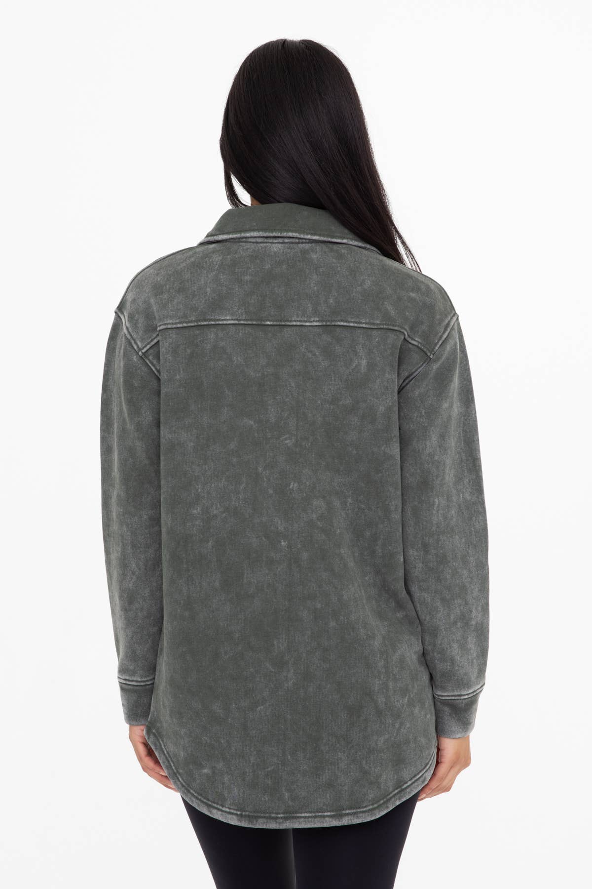 Snap-On Shacket with Pockets: NATURAL