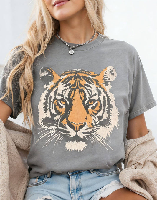 Vintage Tiger Shirt Retro Graphic Cotton Tees