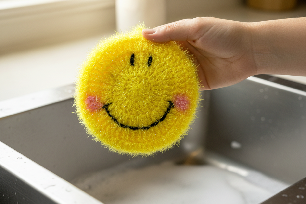 Sunny Scrubby - Cute & Durable Happy Face Dish Scrubber
