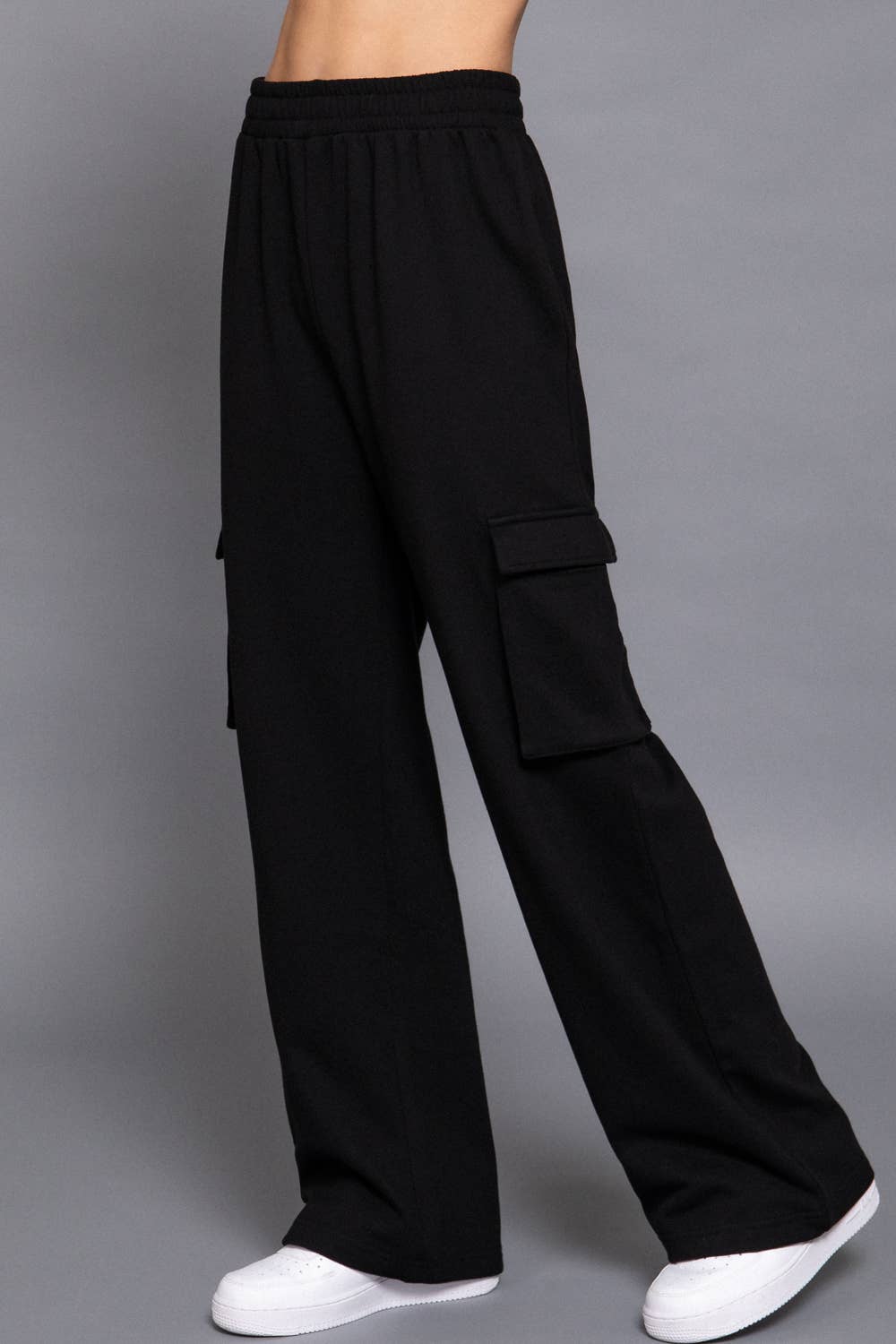 Waist Band Inner Fleece French Terry Cargo Long Pants