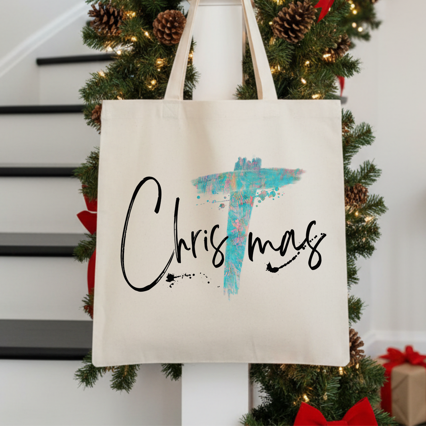 Christmas religious Tote Bag | Holiday Book Bag | Faithbased