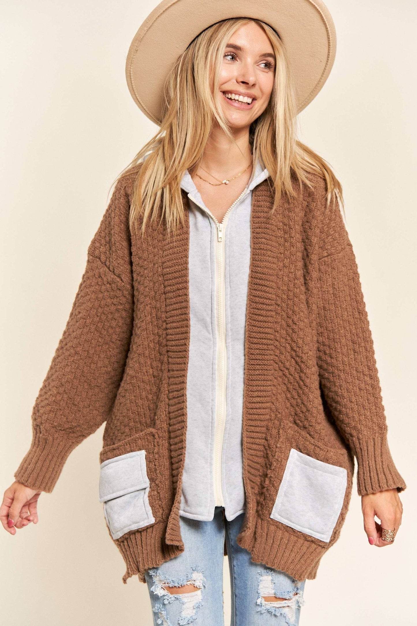 ZIP UP SWEATER HOODIE JACKET